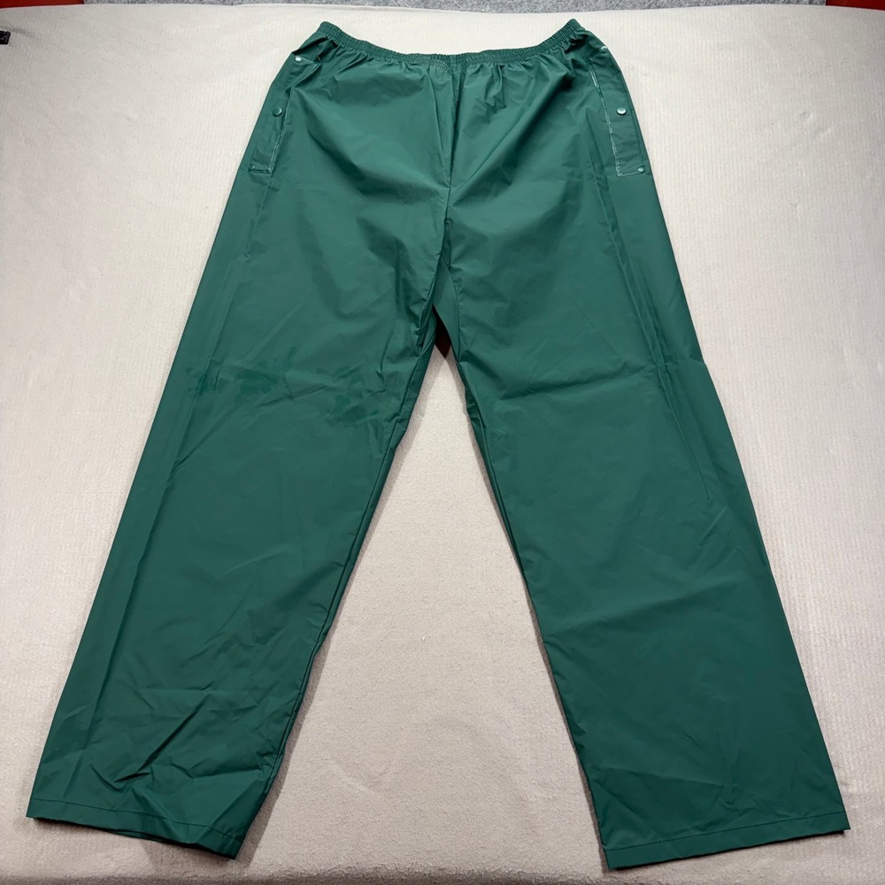 Columbia Rain Pants Mens‎ XL Green Waterproof PVC Shell RM0120 Snap Cuffs